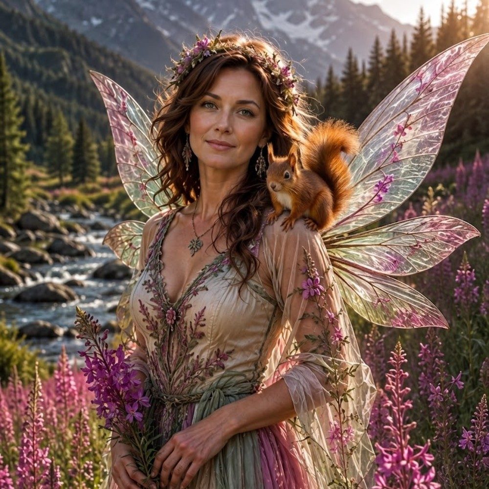 🇨🇦 Elowen the Fireweed Fairy: Keeper of Renewal & Hope, photo by Holly on the wall