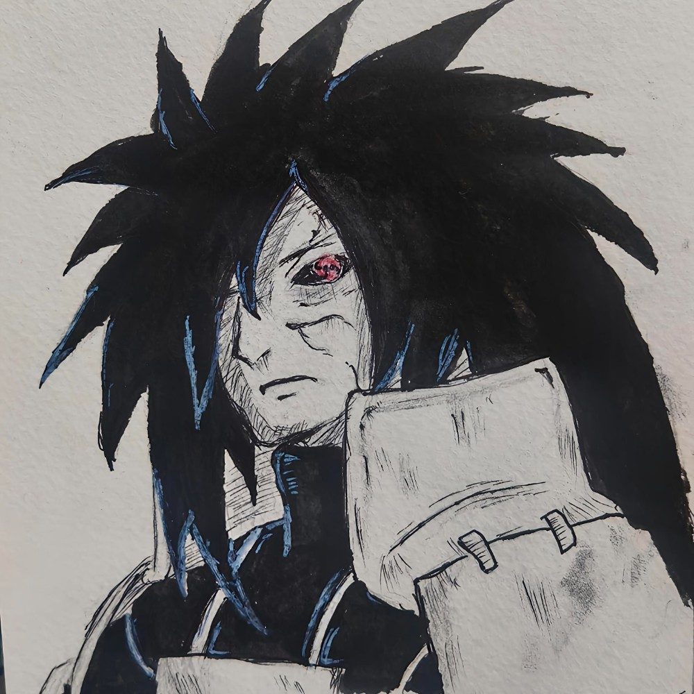 Madara Uchiha, photo by Varunssketchlab on the wall