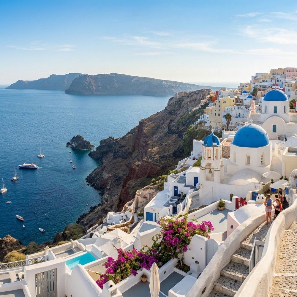 Sunlit Caldera of Oia, photo by Paloama on the wall