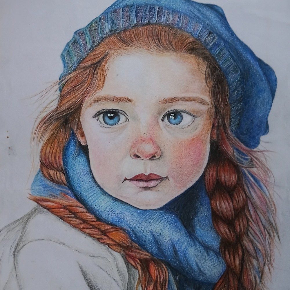 An European child, photo by SKAI_ARTStudio on the wall