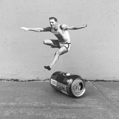 ”Jumping soda” #papercuts #montage
