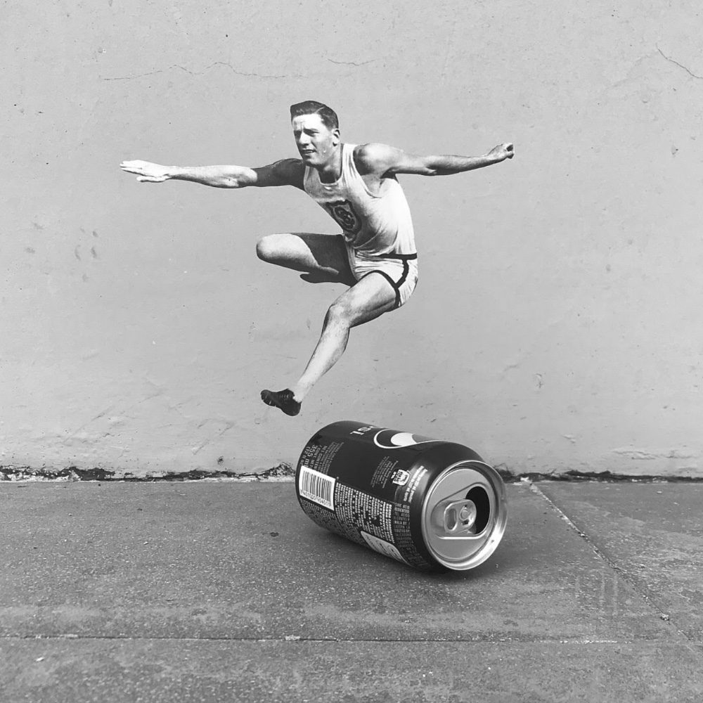 ”Jumping soda” #papercuts #montage, photo by Yorch_miranda on the wall