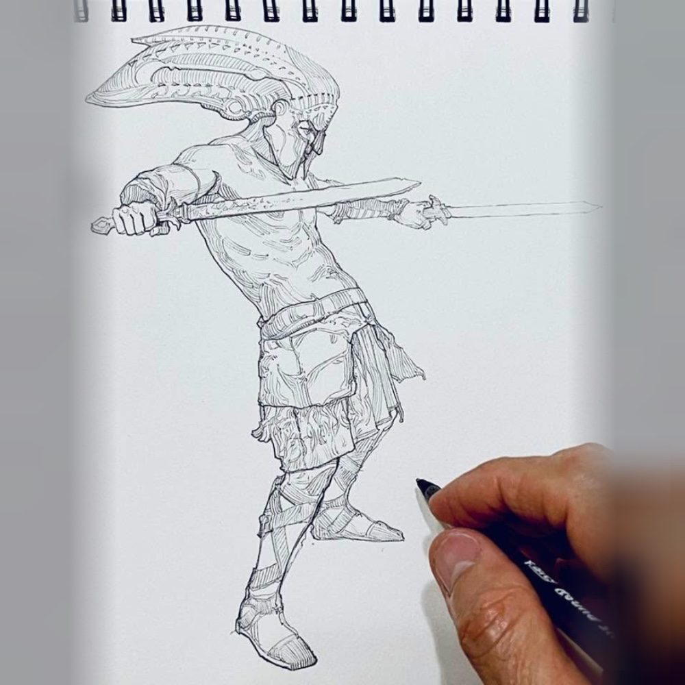 Drawing. Ballpoint pen and heavy paper, photo by cameroart on the wall
