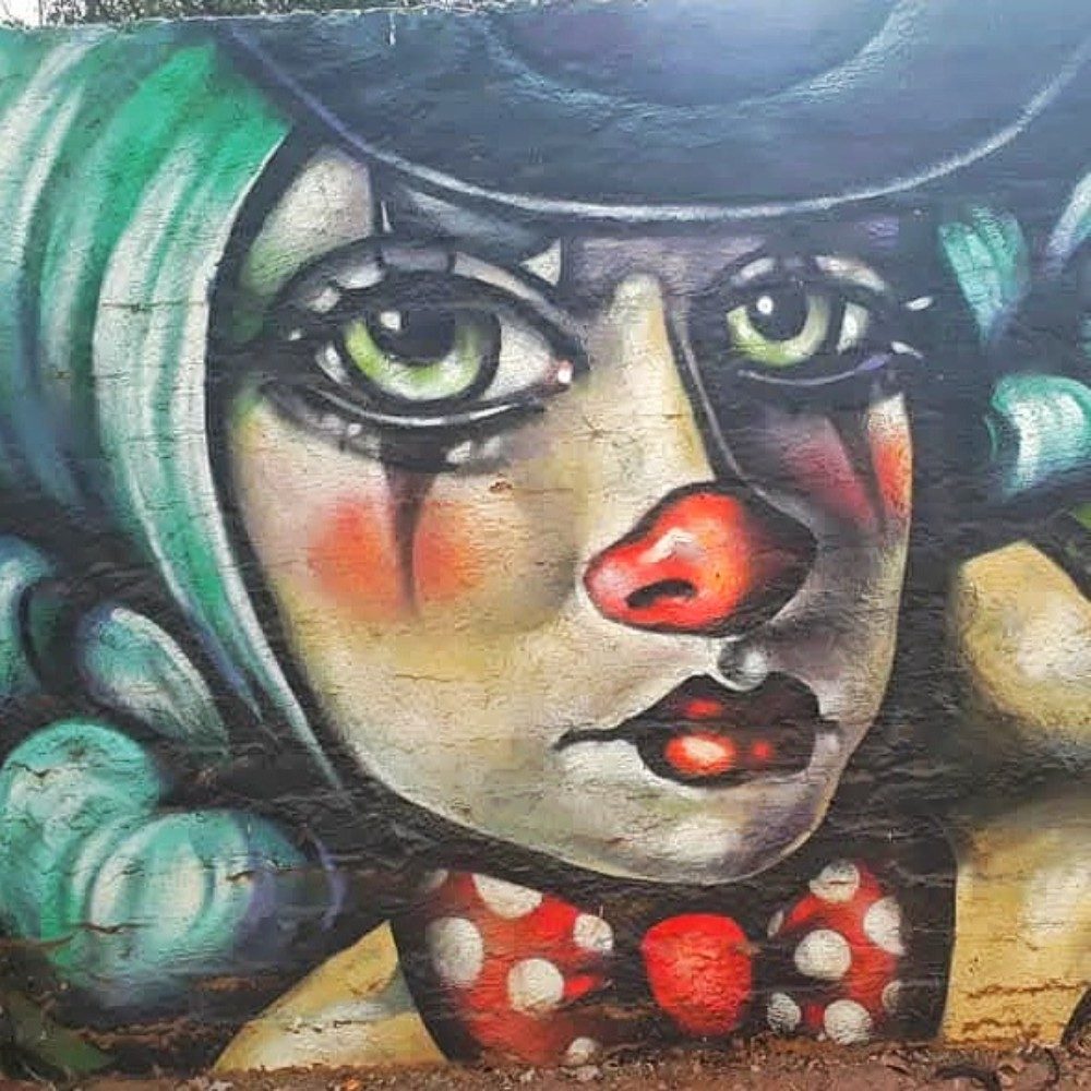 Graffiti Harlequin, photo by HelenePhotos on the wall