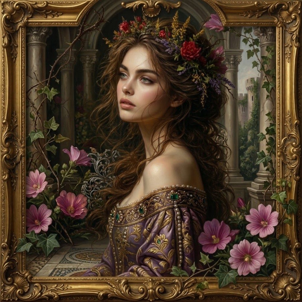Chiaroscuro of Briar Rose, photo by Kitler on the wall · WallPixelArt AI Art