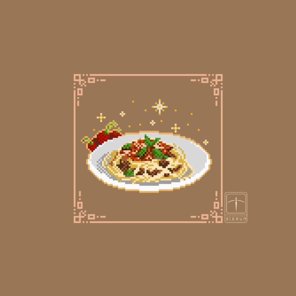 Spaghetti Bolognese, photo by Signum on the wall