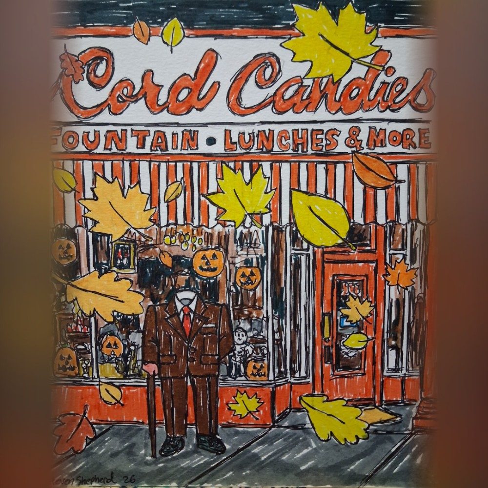 Headless Businessman outside of McCord Candies., photo by Malachi93 on the wall