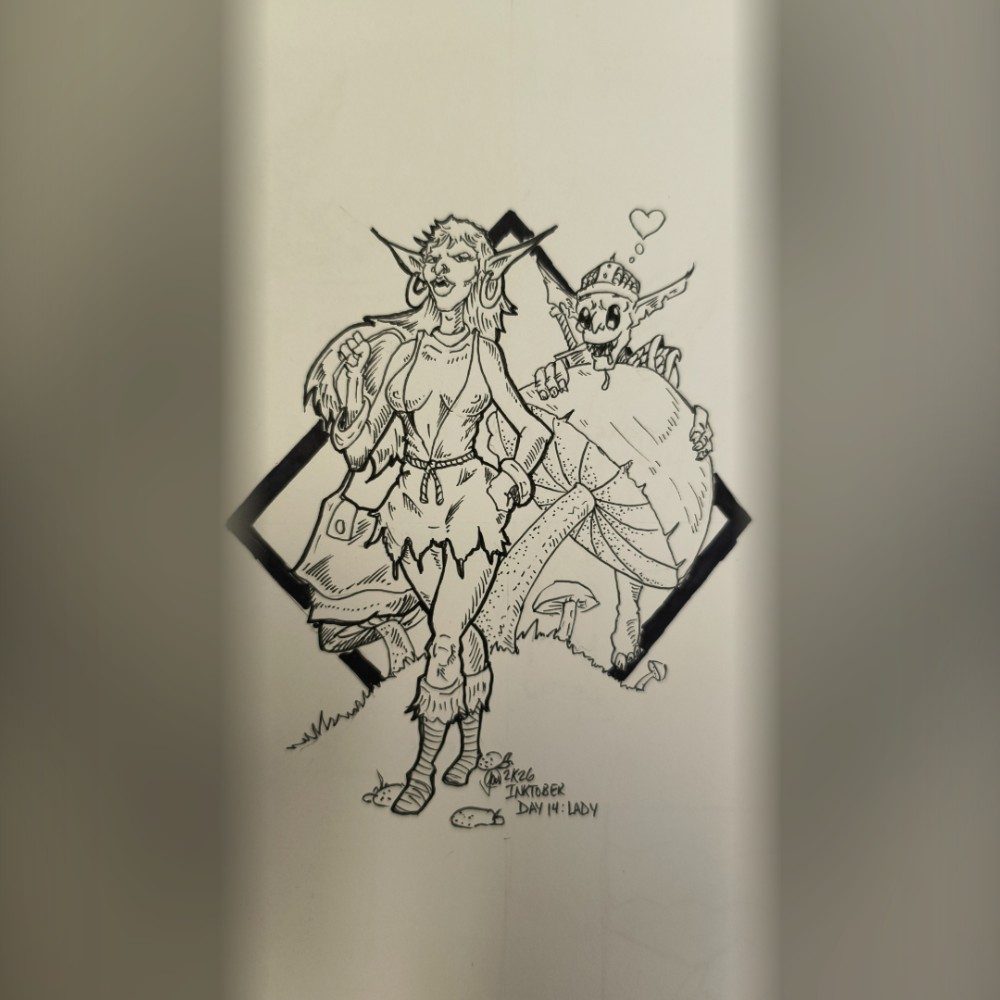 Inktober 2026 Lady, photo by arteapofis on the wall