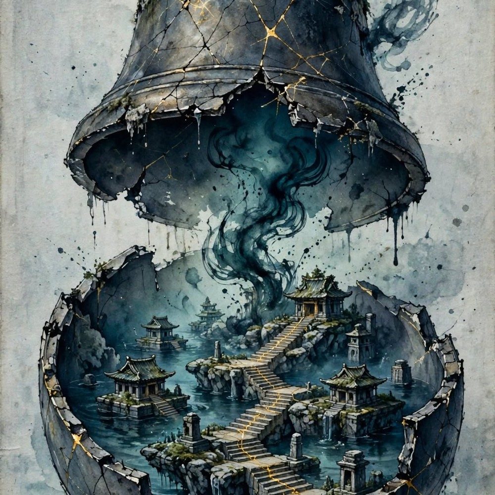 The world inside the crack, photo by DearAnimora on the wall