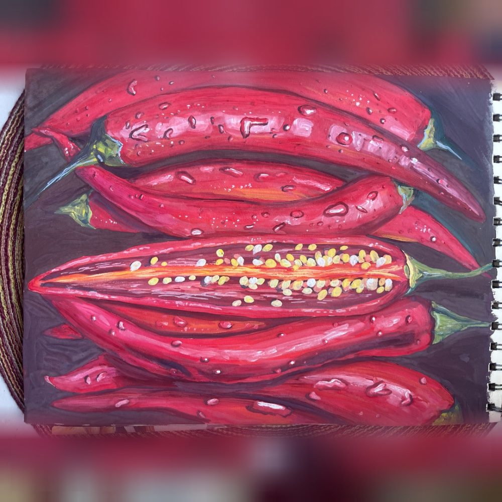 Gouache pepper, photo by ZahladaArt on the wall · WallPixelArt Art