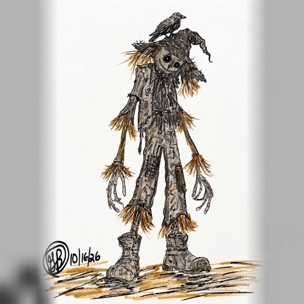 My scarecrow ! Done in all ink., photo by gtb718199 on the wall