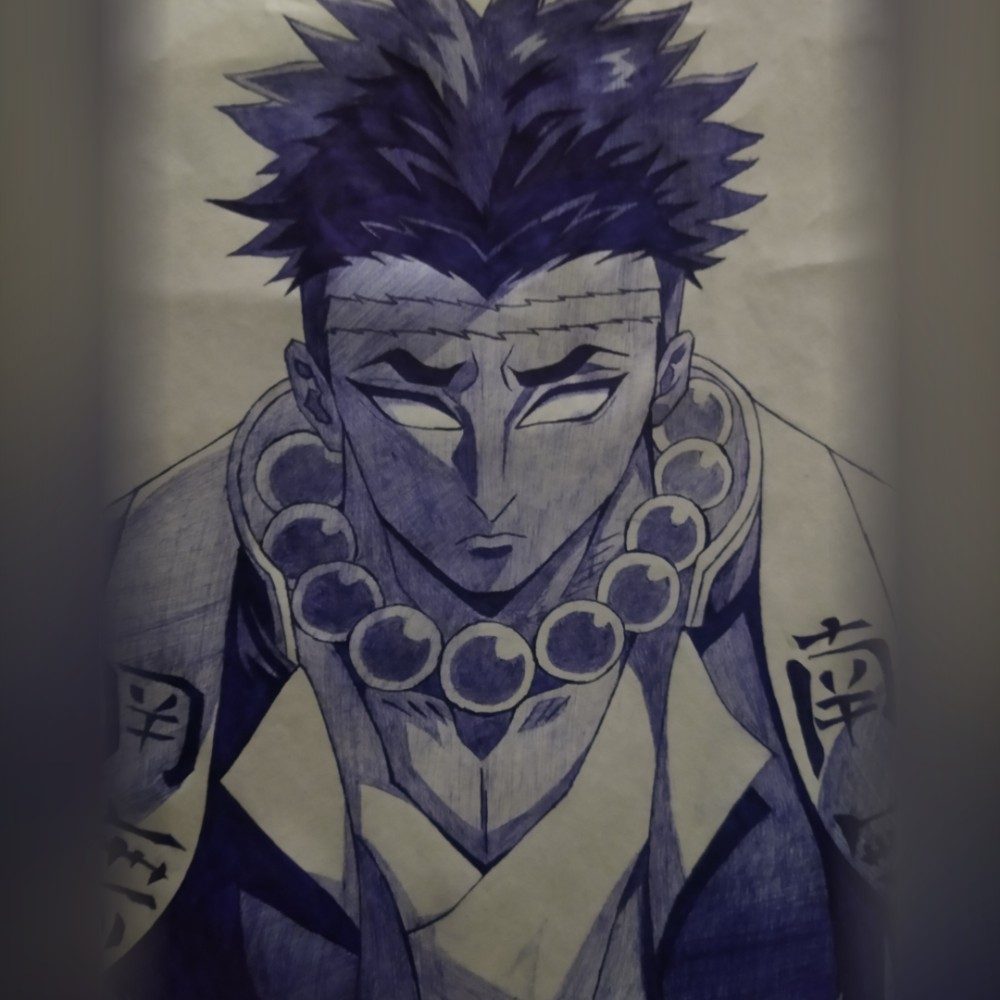 Stone hashira pen sketch...(Demon slayer), photo by hatsuhinode0 on the wall