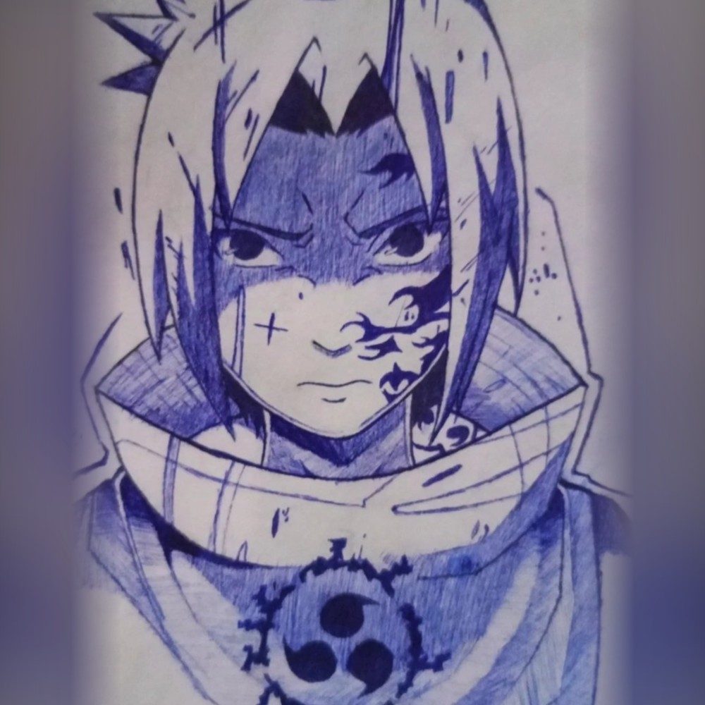 Uchiha Sasuke pen sketch...(naruto), photo by hatsuhinode0 on the wall
