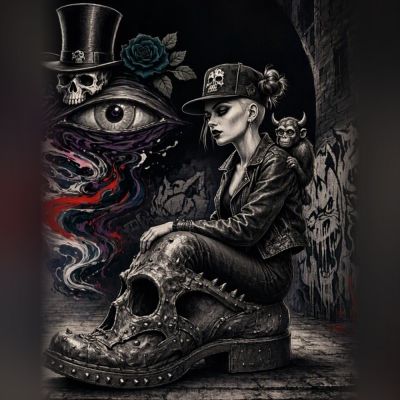 The Demon Monkey watches over the Queen of Ruins.