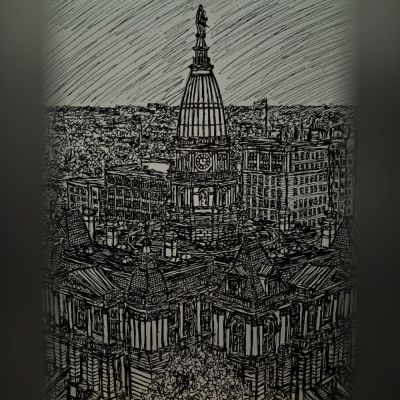 Tippecanoe County Courthouse Illustration.