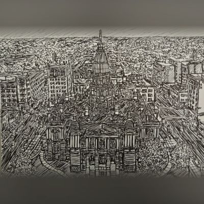Tippecanoe County Courthouse Illustration.