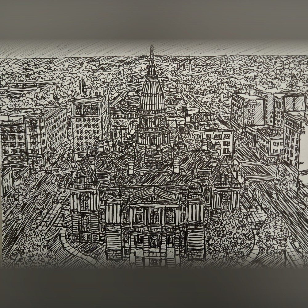 Tippecanoe County Courthouse Illustration., photo by Malachi93 on the wall