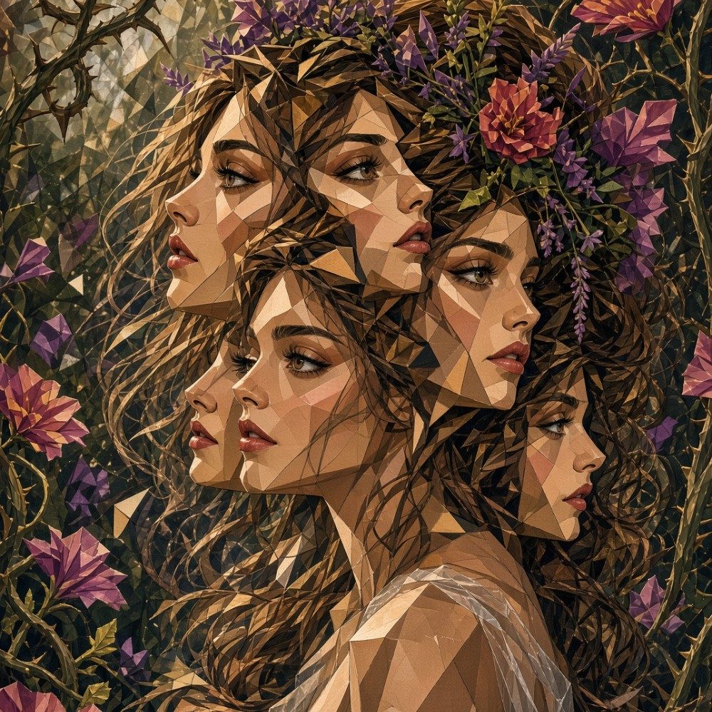 Facets of Fate:Cubist Briar Rose, photo by Kitler on the wall