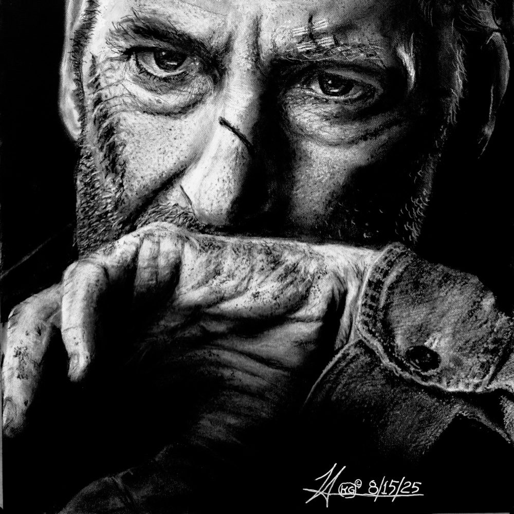“nobody “ 2025 Charcoal Drawn_in2, photo by Drawn_in2 on the wall