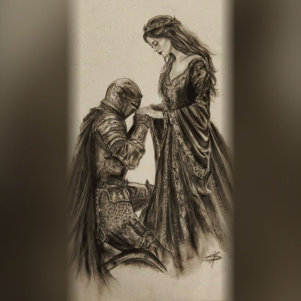 Knight and the Princess, photo by SKAI_ARTStudio on the wall