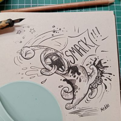 Smack! (inkdrawing)