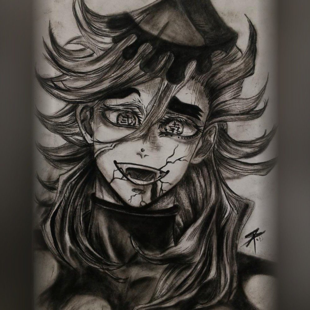 Douma ( demon slayer), photo by SKAI_ARTStudio on the wall