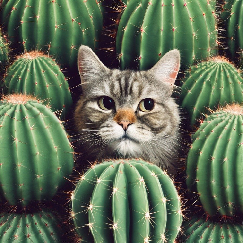 CACTUS CAT, photo by MARANO on the wall